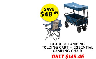 Beach & Camping Folding Cart + Essential Camping Chair
