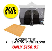 Gazebo Tent + Mesh Flooring 3m x 3m