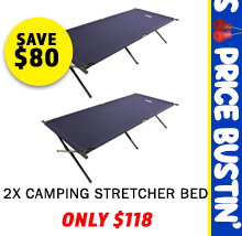 2x Camping Stretcher Bed