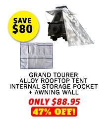 Grand Tourer Alloy Rooftop Tent Internal Storage Pocket + Awning Wall (for Grand Tourer RTT)