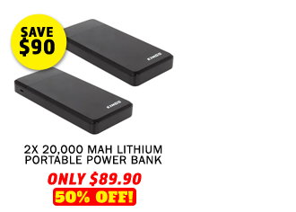 2x 20000 mAH Lithium Portable Power Bank