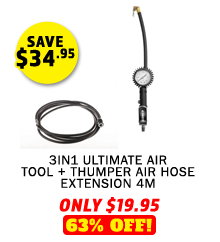 3in1 Ultimate Air Tool + Thumper Air Hose Extension 4m