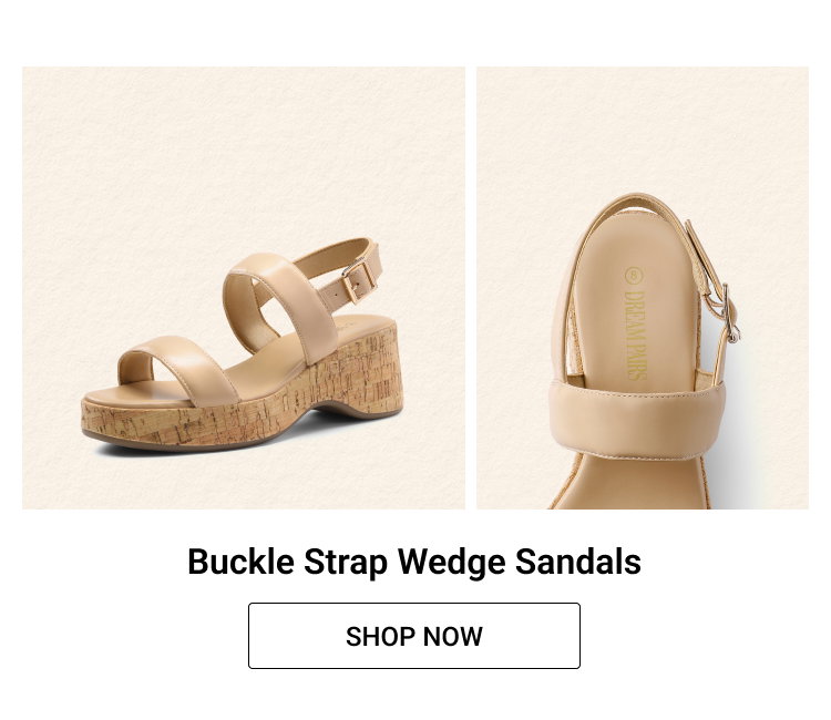 Buckle Strap Wedge Sandals
