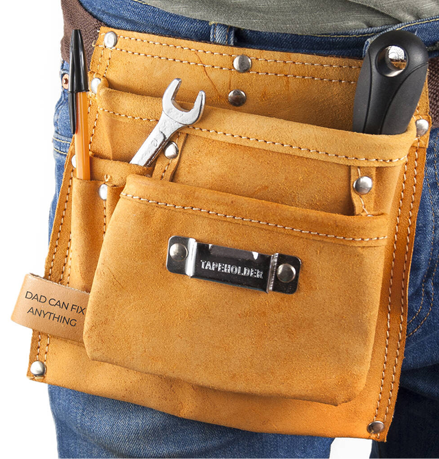 Personalised Dad's Six Pocket Leather Tool Belt