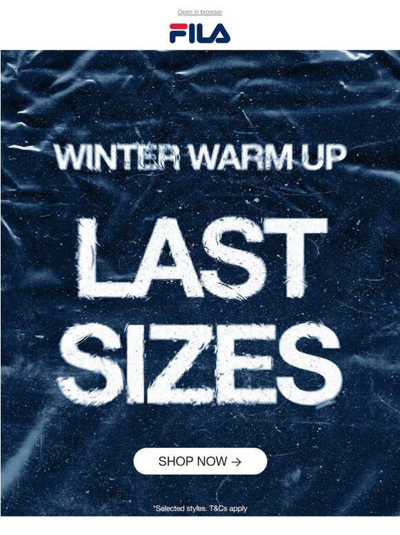 Don't Wait...These Sizes Won't Last Long!