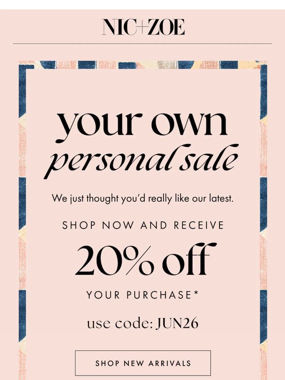 Oh, hey. 20% off just for you