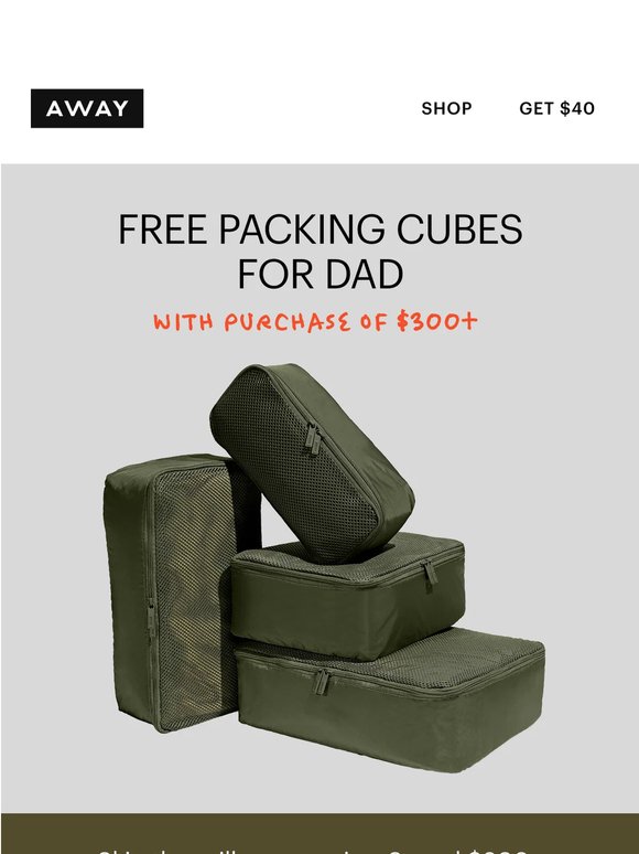 Free packing cubes with purchase 👀
