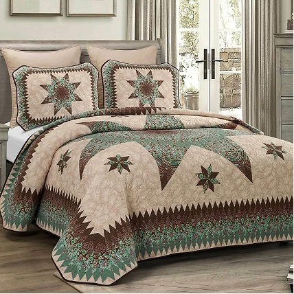 Aqua Star Quilt Bedding Collection