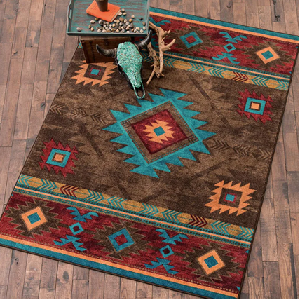 Whiskey River Turquoise Rug Collection