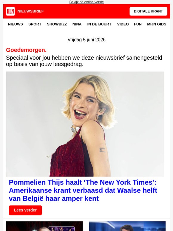 Pommelien Thijs haalt ‘The New York Times’: Amerikaanse krant verbaasd dat Waalse helft van België haar amper kent - en meer...