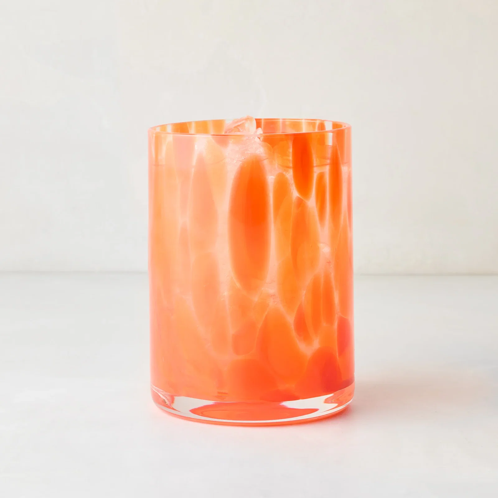 Image of Orange Spotted Double Old Fashioned Glass