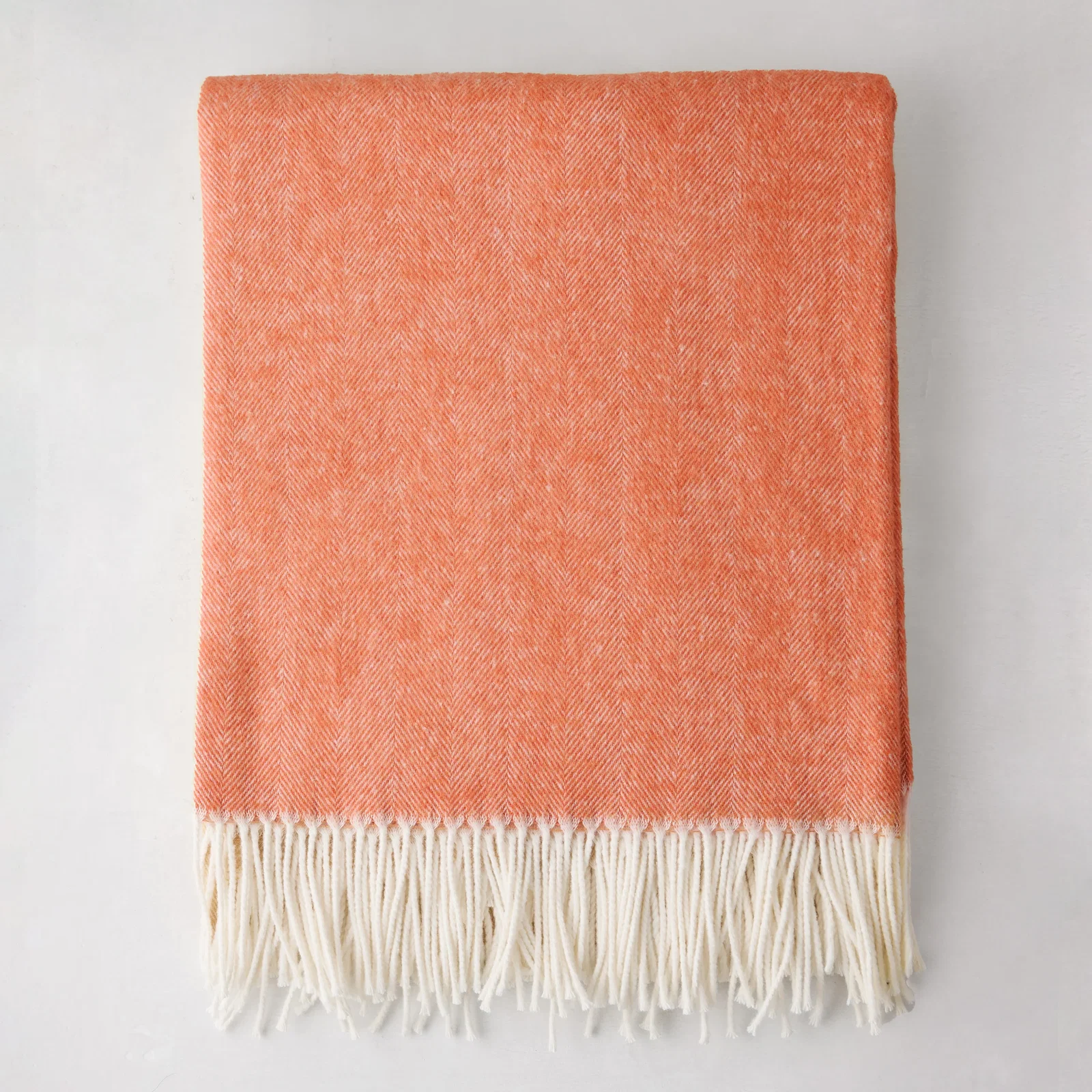 Image of Mandarin Orange Italian Herringbone Throw Blanket