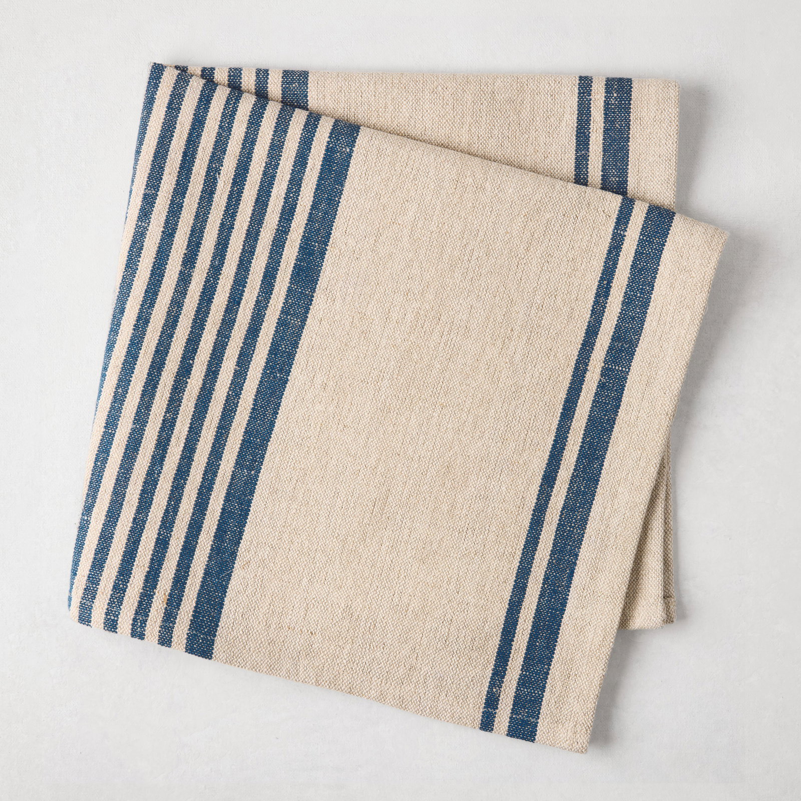 Image of Indigo Blue Boat Stripe Natural Napkin