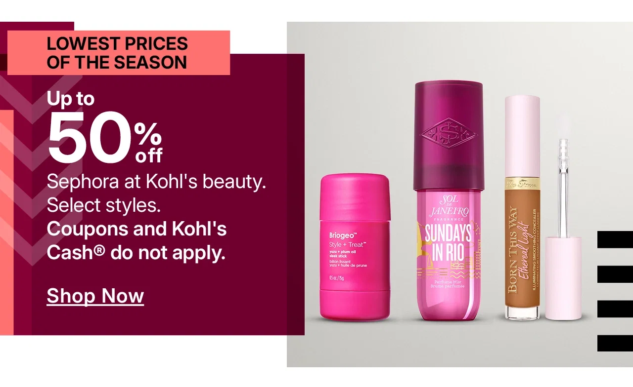 up to 50% off sephora at kohl's beauty