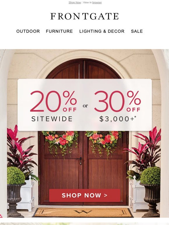 Save 20% sitewide or 30% on $3,000+