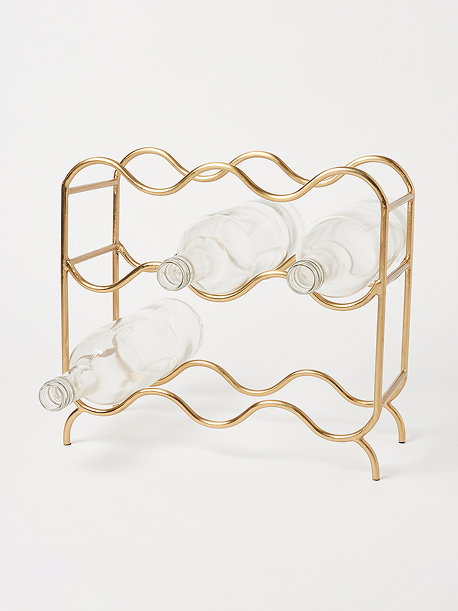 Gold Metal Freestanding Wine Rack