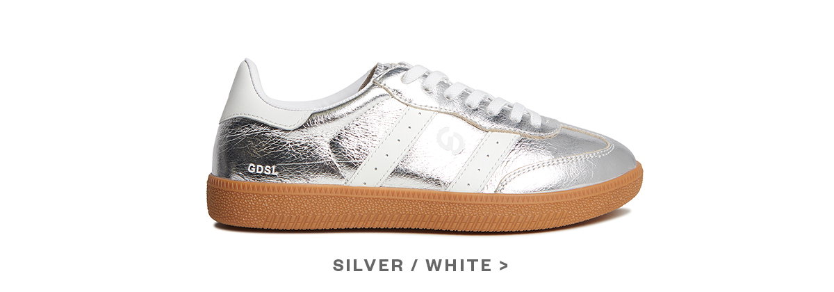  Silver Metallic/White Leather