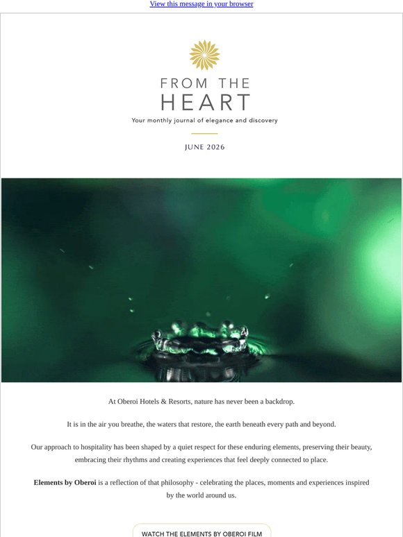 From the Heart | The Oberoi Newsletter | June 2026
