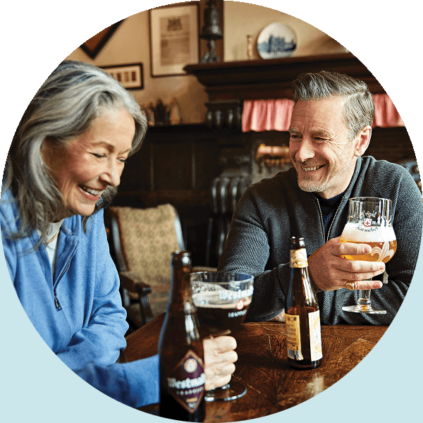 A couple enjoys local cuisine.