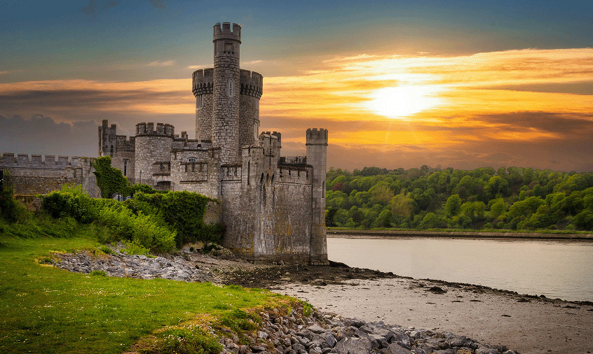 Sunset in Cork, Ireland.