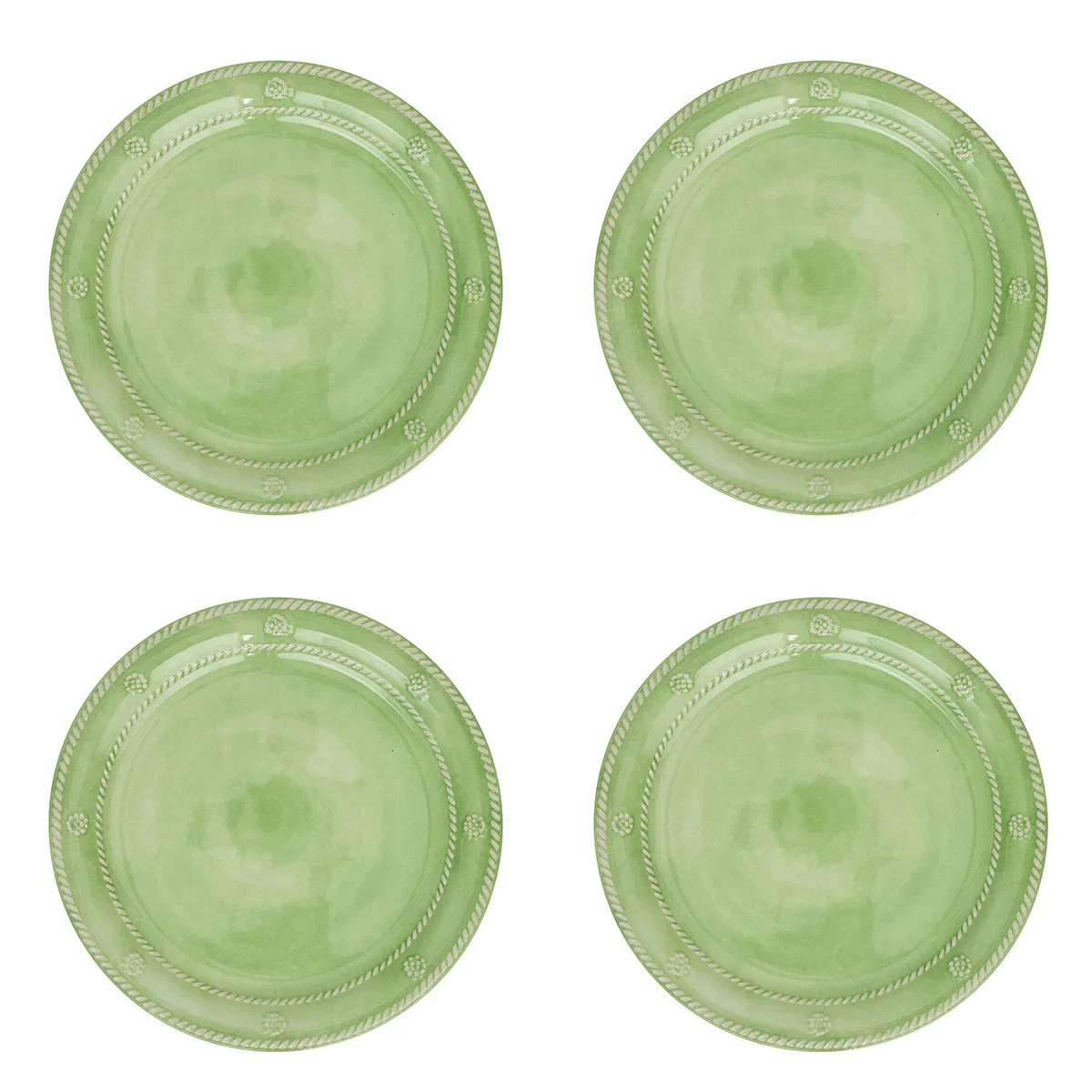 Image of Berry & Thread Melamine Dessert/Salad Plate Set/4 - Seagrass
