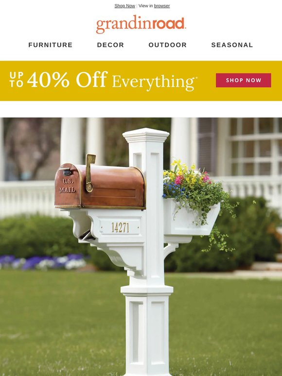 Up to 40% Off Everything Indoor & Out!