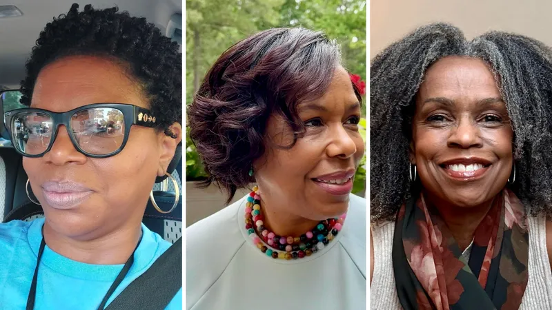 Images of three Black women over 50 with natural hair 