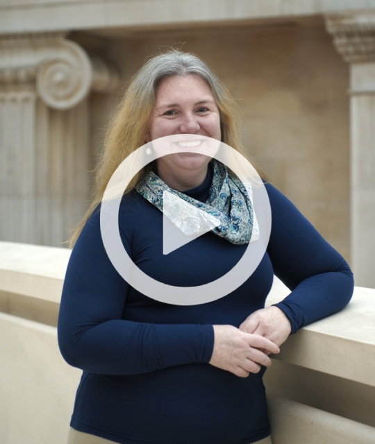 Portrait of exhibition curator, Sarah Vowles