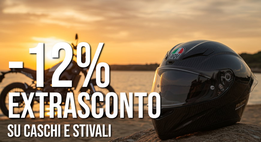 EXTRA 12% su caschi e stivali moto con il codice 26HEL