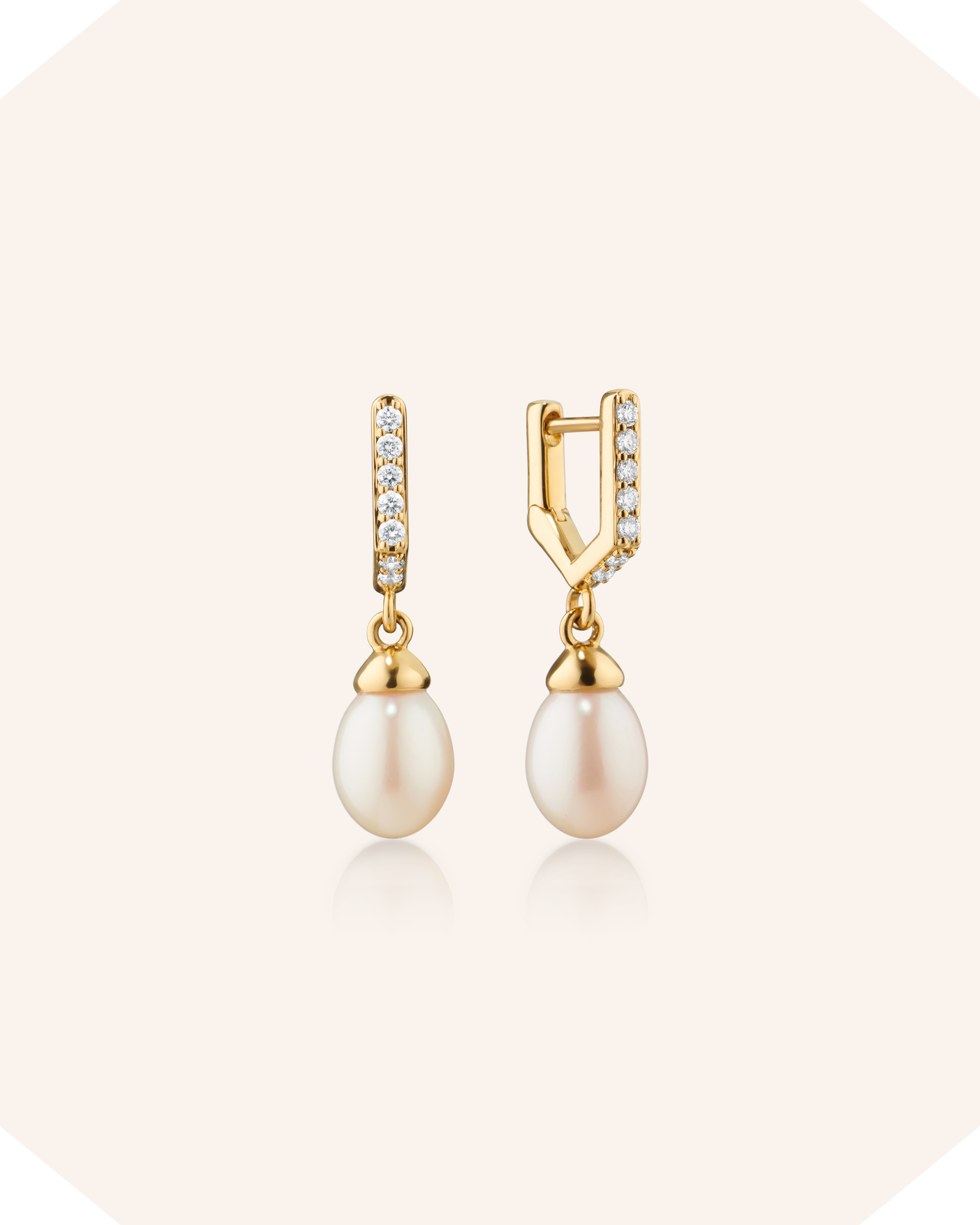 Infinity Huggie & Pearl Drop Earrings