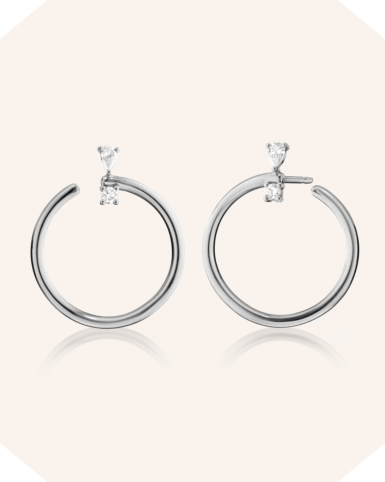 Sterling Silver Large "Galaxy Wrap Hoop" Earrings with White Sapphires