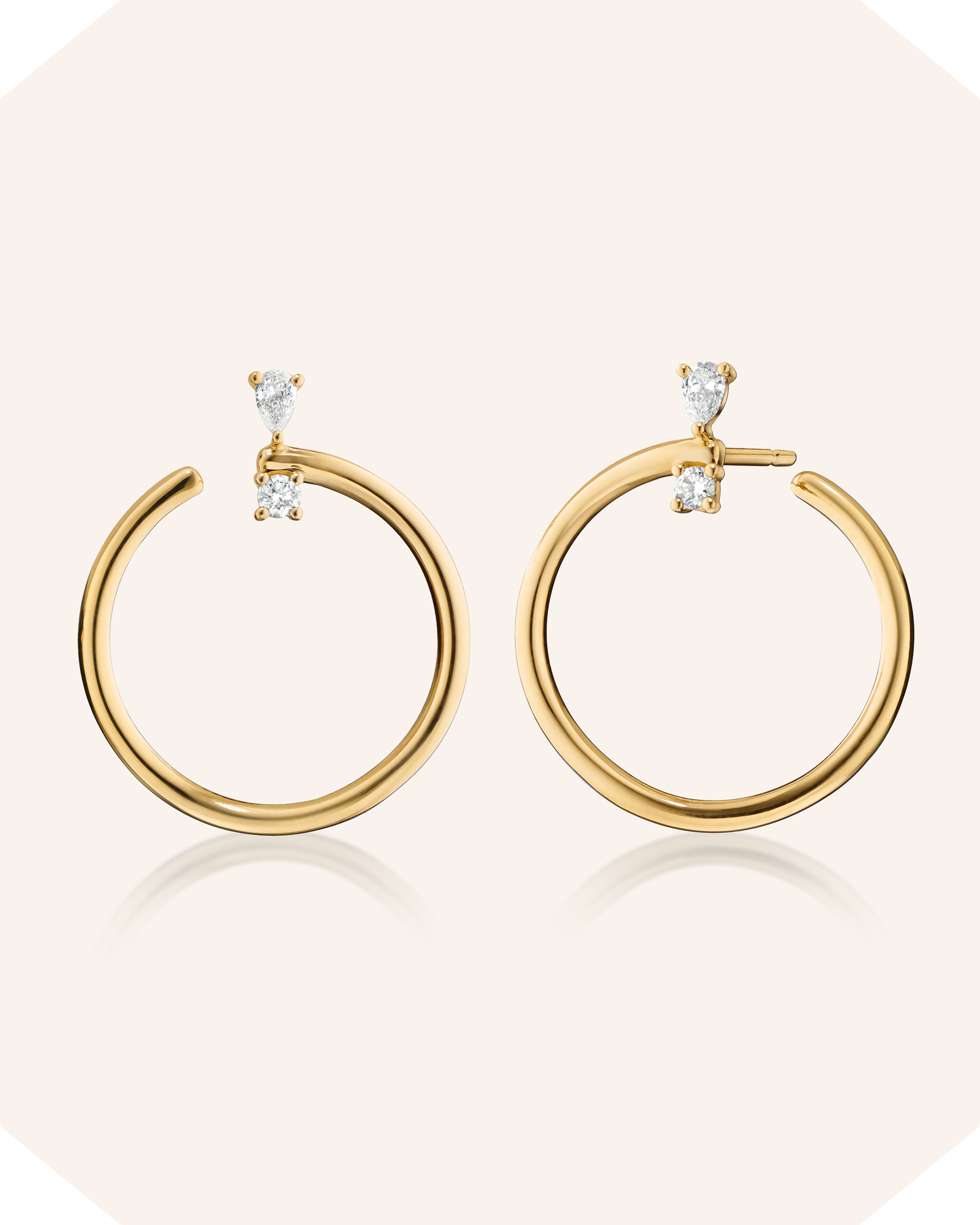 18K Yellow Gold Large "Galaxy Wrap Hoop" Earrings with Diamonds
