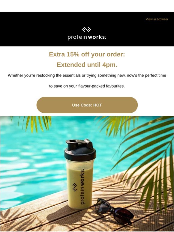 RELOADED: Extra 15% off your order 🚀