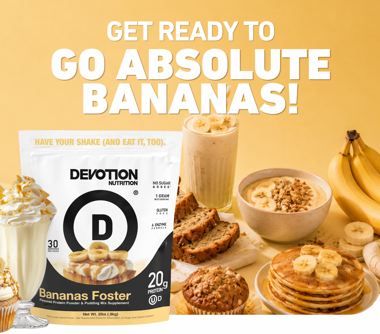 Banana Foster Flavor Protein Powder