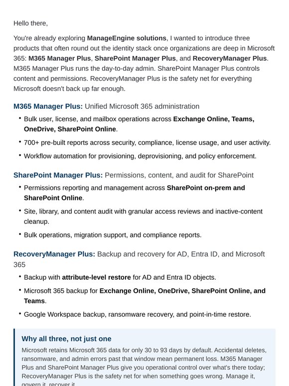 Can we discuss ways to simplify your M365 management, backup, and SharePoint operations?