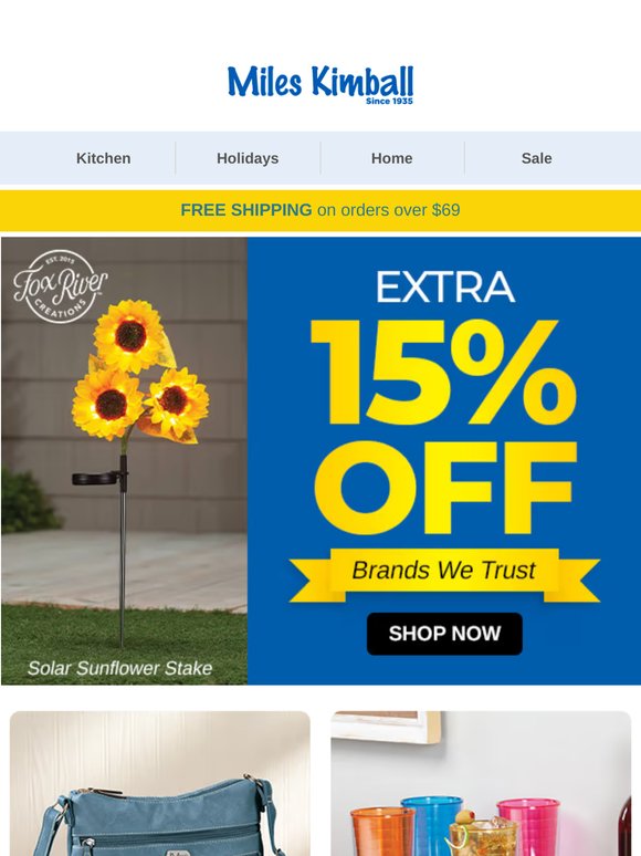 15% Off the Brands You Trust