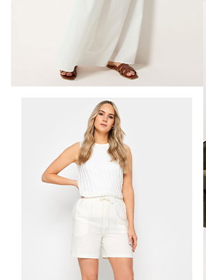 White Linen Tie Waist Shorts