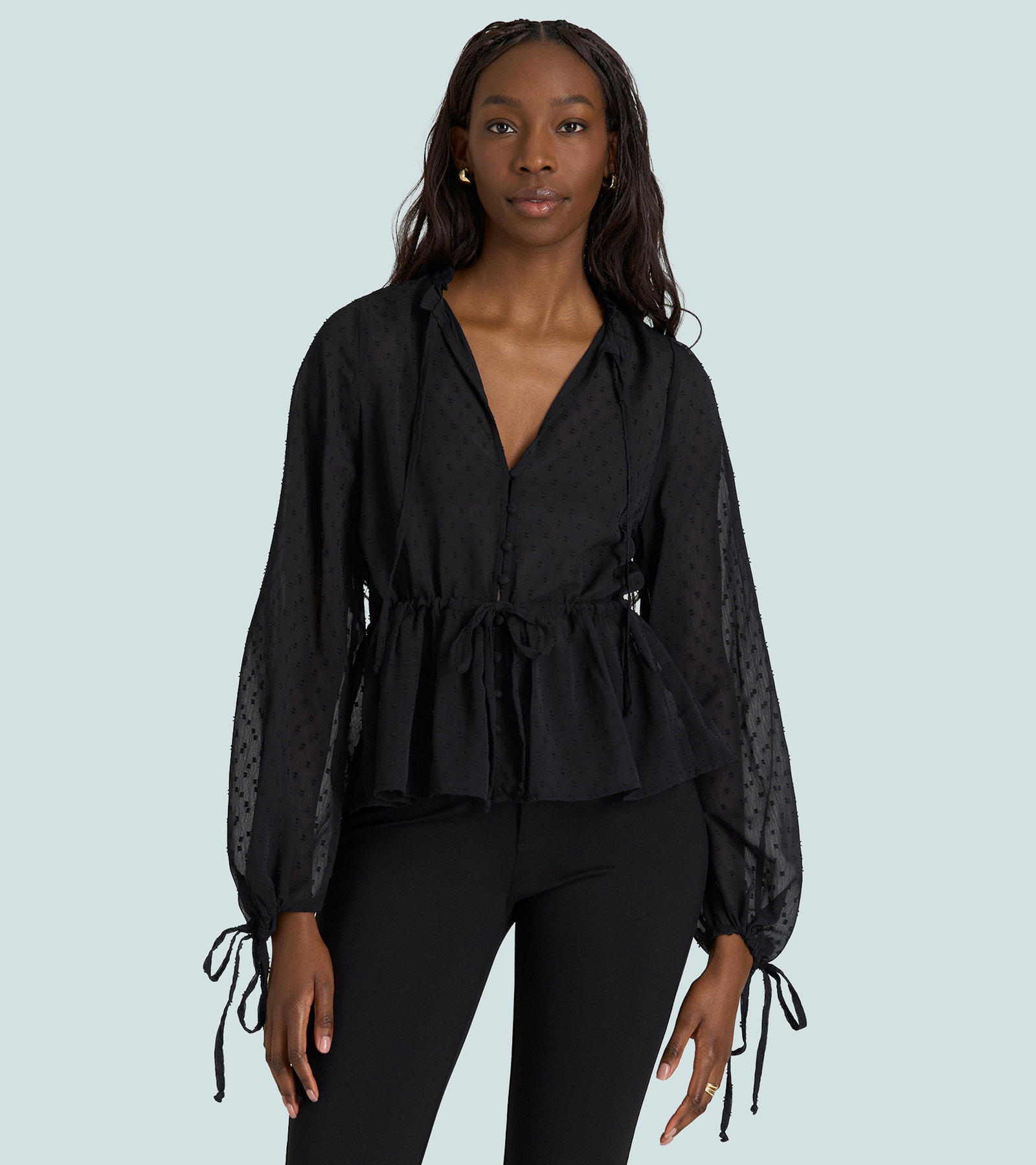 Peasant Chiffon Blouse for Tall Women