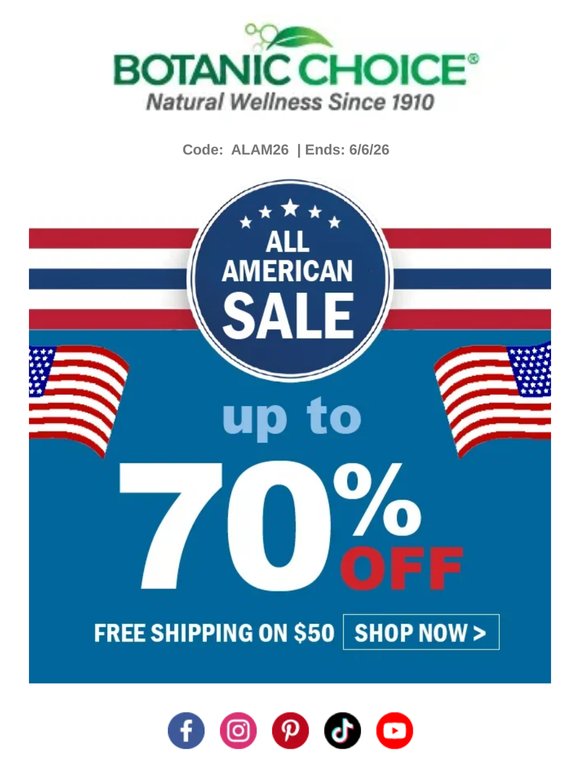 Only while supplies last, save up to 70%