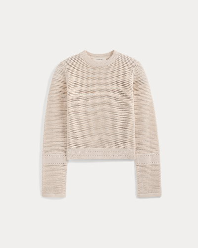 Image | Open Knit Long-Sleeve Crew in Everyday Cotton | Canvas