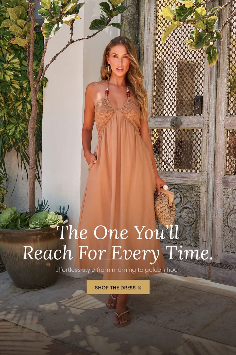The one you'll reach for every time. Effortless style from morning to golden hour. Shop the dress.