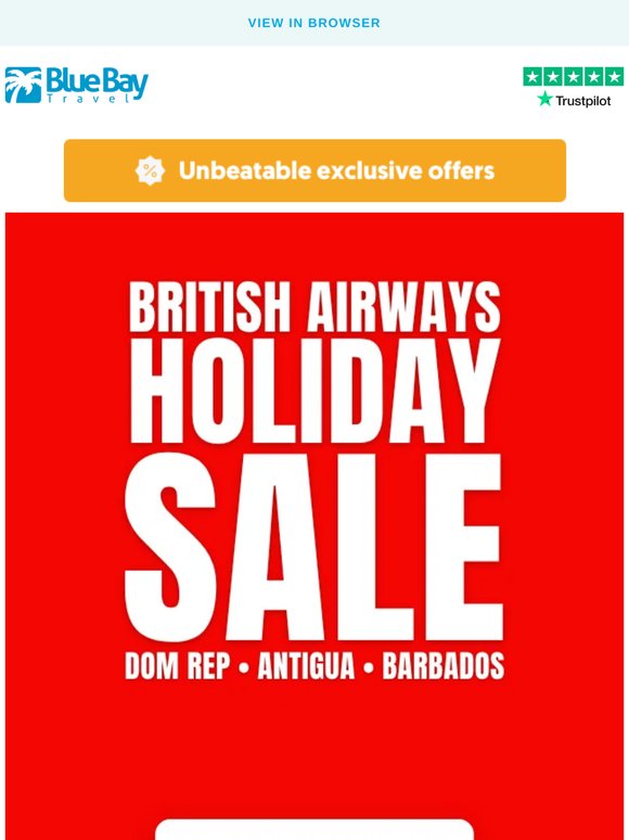 BA Caribbean Holiday Sale Now On!