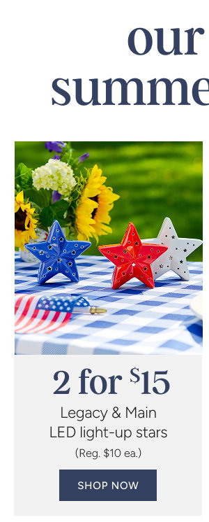 2 for $15 legacy & main led light-up stars (reg. $10 ea.)