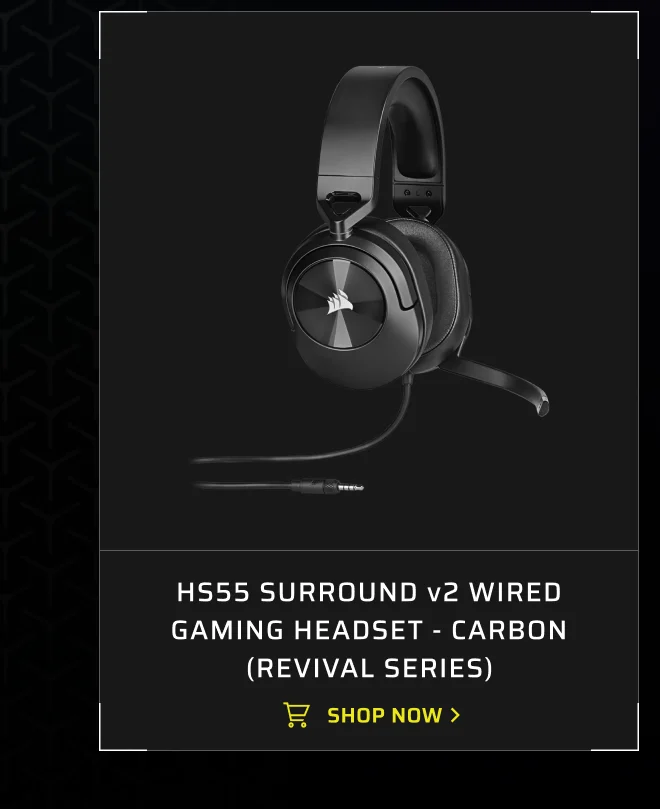 HS55 SURROUND V2 Wired Gaming Headset - Carbon (Revival Series)