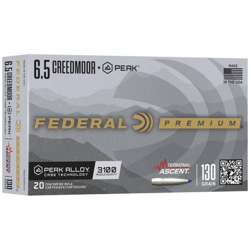 FEDERAL AMMO 6.5 Creedmoor +Peak 130Gr 20rd Terminal Ascent