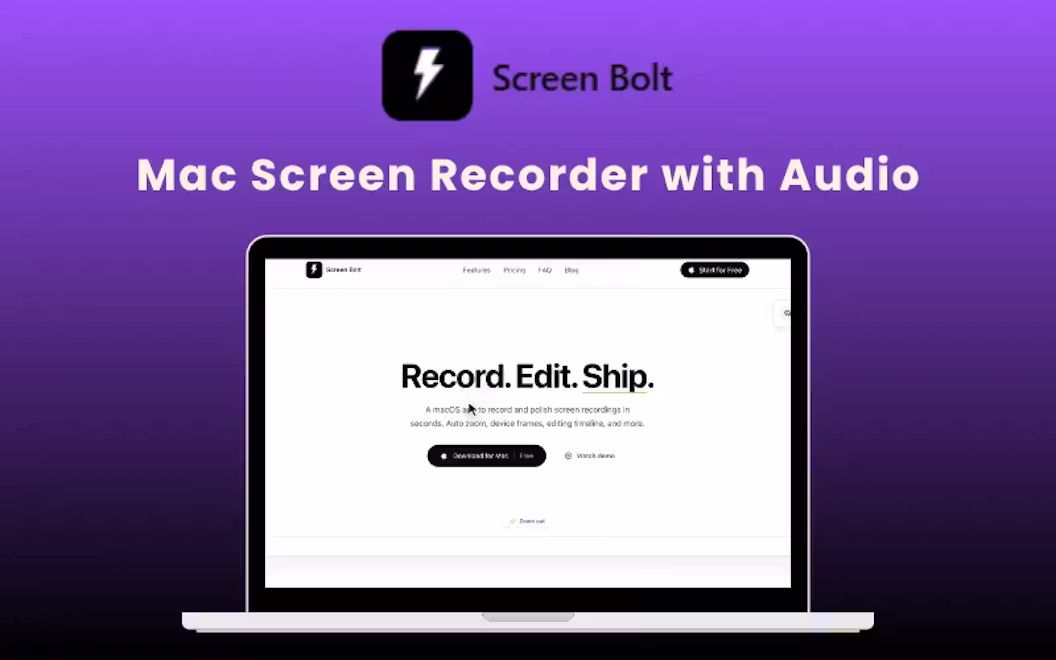 Screen Bolt – Mac Screen Recorder with Audio | Lifetime Access