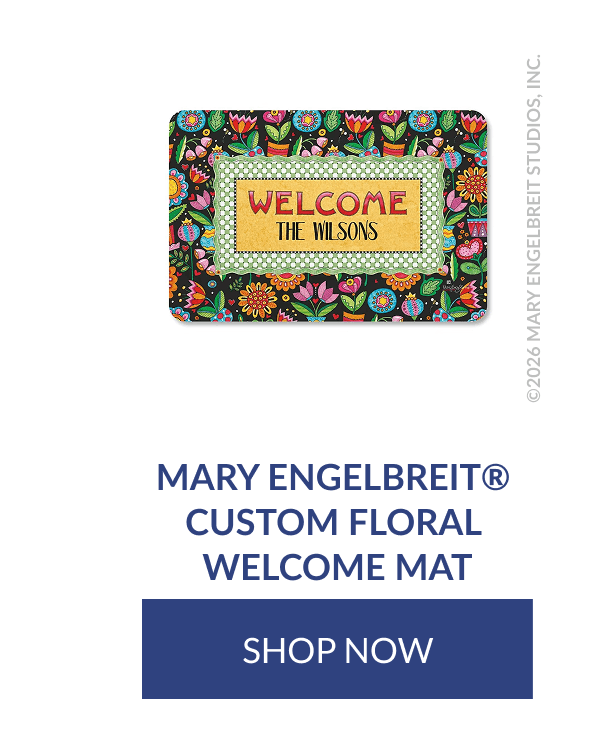 Mary Engelbreit® Custom Floral Welcome Mat [Click here to Shop Now]