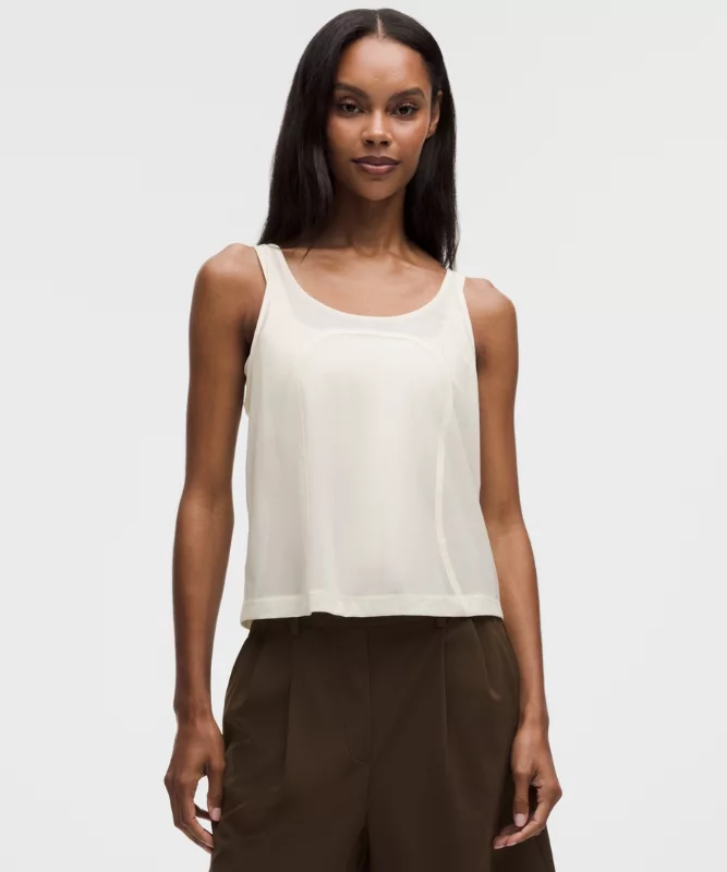 Stretch Mesh Relaxed-Fit Tank Top