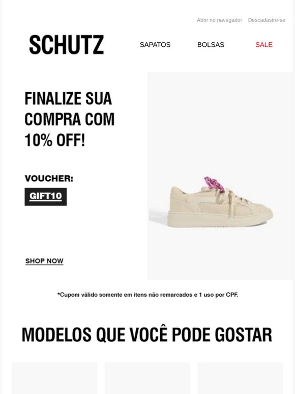 Essa é a chance de garantir o seu SCHUTZ!