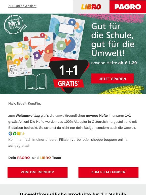 Zum Weltumwelttag: 1+1 gratis auf novooo Hefte! 🌍♻️📒